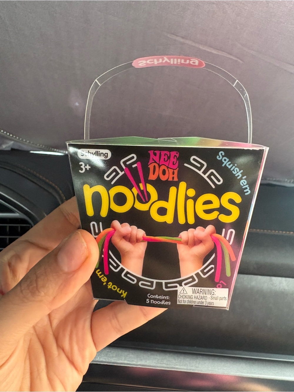 NeeDoh Noodlies Squishy Noodles Toy - Black Box with Neon Noodles
